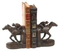 Race Horse Bookends Bronze Finish