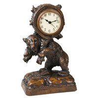 English Oak Backpack Bear Analog Clock by Oklahoma Casting