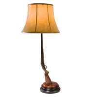 Double Barrel Shotgun Lamp Faux Leather Shade