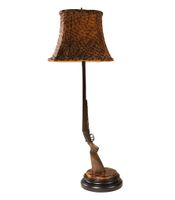 Double Barrel Shotgun Lamp Feather Print Shade