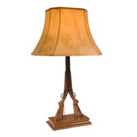 Double Double Barrel Shotgun Lamp Faux Leather Shade