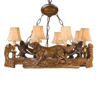 Setter Hunting Dog & Pheasant Chandelier