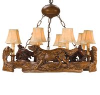 Setter Hunter Dog & Quail Chandelier