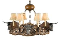 3 Longhorn Head Chandelier