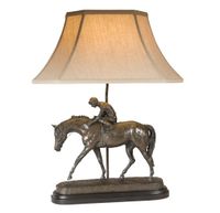 Well Run Racehorse & Jockey Lamp