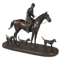 Huntsman And Three Hounds