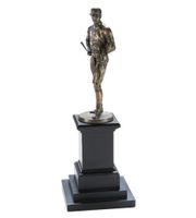 Vintage Gold Weigh In Jockey Sculpture/Trophy Black Base