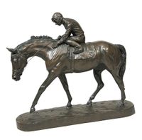 Well Run Race Horse & Jockey Sculpture