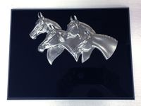 Pewter Four Horse Head Premium Plaque