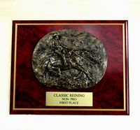 Oval "Ride N' Slide" Reining Horse Relief Plaque