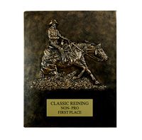 "Ride N' Slide" Reining Horse Free Standing Two Piece Plaque
