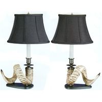 Ram Horn Lamp Pair