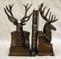 Bronze Finish Deer Head Bookends