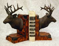 Elk Head Bookends