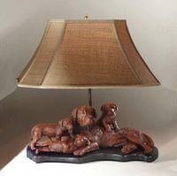 Momma Lab & Puppies Lamp