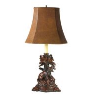 Fox Lamp With Faux Leather Shade