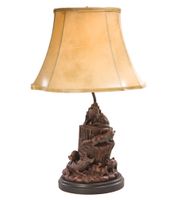 Fox Family Lamp, Faux Leather Shade