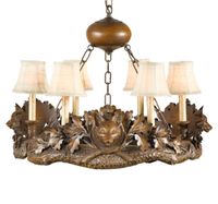 3 Small Fox Head Chandelier