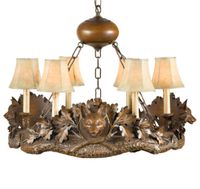 3 Small Fox Head Chandelier