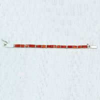Red Coral Link Bracelet