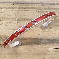 Super Smith "Red Coral Full Inlaid Bracelet" By David Rosales