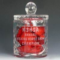 Large 7.5" Optical Crystal Biscuit Barrel