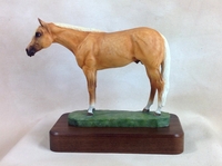 Full Body Medium Size "Palamino" Statue On Walnut
