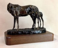 "Peek-A-Boo" Mare and Foal Statue