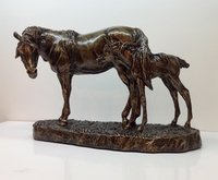 "Peek-A-Boo" Mare and Foal Statue