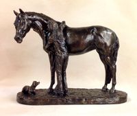 "Best Friends" Antique Bronze Statue