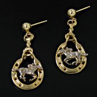 Horseshoe & Racehorse Earrings