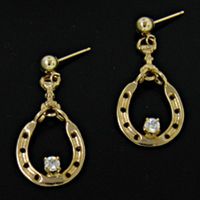 Snaffle,Single Horseshoe Diamond Earrings