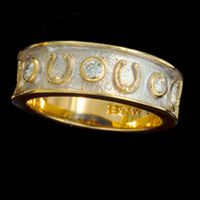 Ladies Diamond Studded Horseshoe Ring