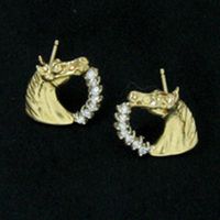 Horse Head Diamond Rein Earrings