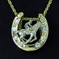 Race Horse & Diamond Horse Shoe Slide