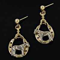 Horseshoe & Horse Earrings