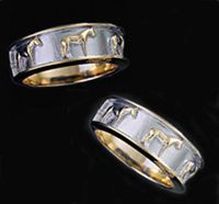 Quarter Horse Wedding Ring Pair