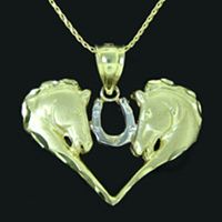 Horse Head Heart Pendant