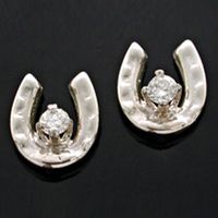 Horseshoe & Diamond Earrings