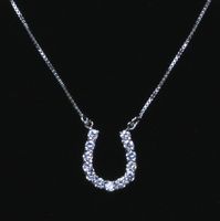 Cz Covered Lucky horseshoe Neckalce