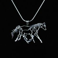 Running Mare & Foal Necklace with Snake Chain
