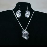 Windblown Horse Head Necklace & Earring Set