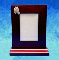 Wood Desk Picture Frame & Tray